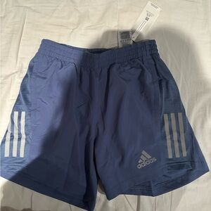 BLUE ADIDASS SHORTS  ATHLETIC AND FOR WORKING OUT . REFLECTIVE. SIZE SMALL